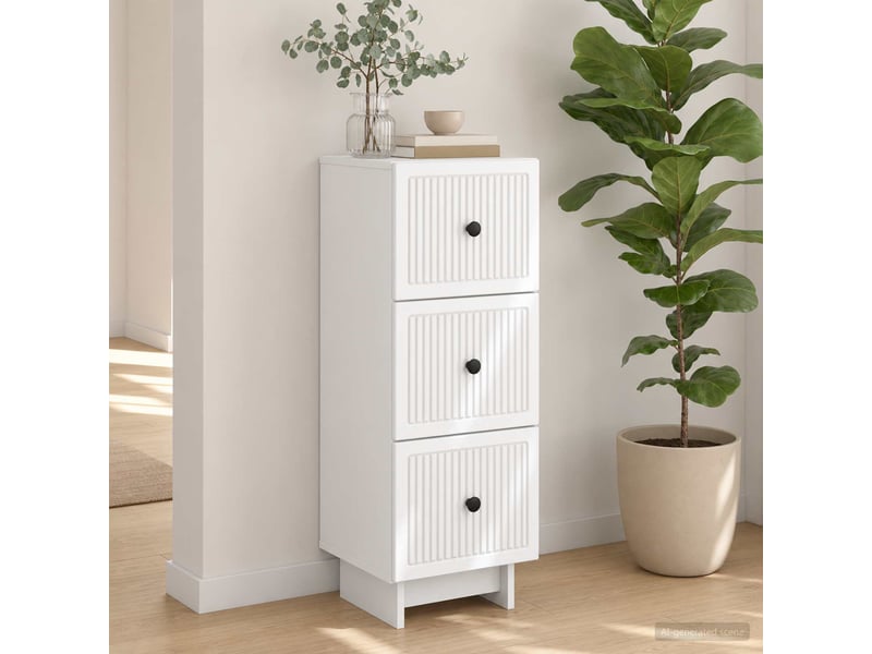  Armoire à tiroirs, rangement bureau blanc 33 x 34,5 x 90 cm bois d'ingénierie shl5735  - Conforama D