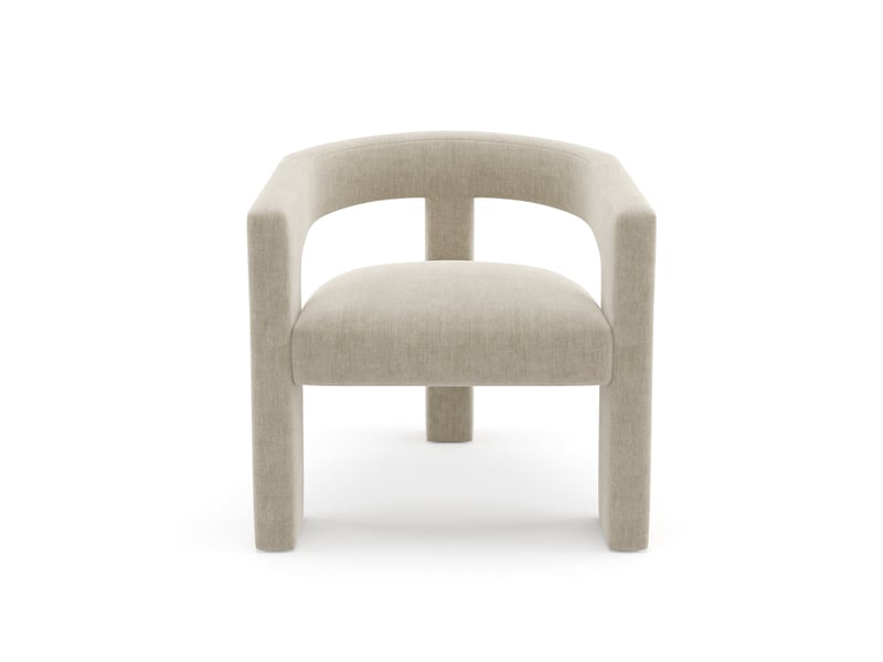  Fauteuil de salle à manger en velours beige mila MILAVLBG - Conforama C