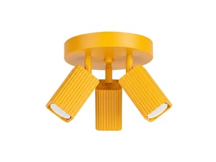 Plafonnier rayo 3p jaune aluminium moderne 18x20x20cm