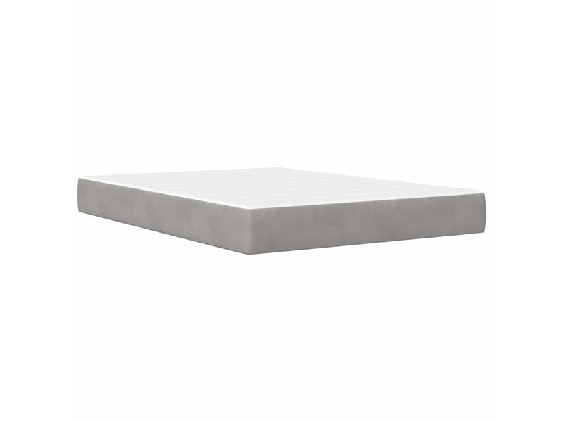 Lit adulte, lit double, cadre de lit avec matelas gris clair 120 x 190 cm velours - Conforama E