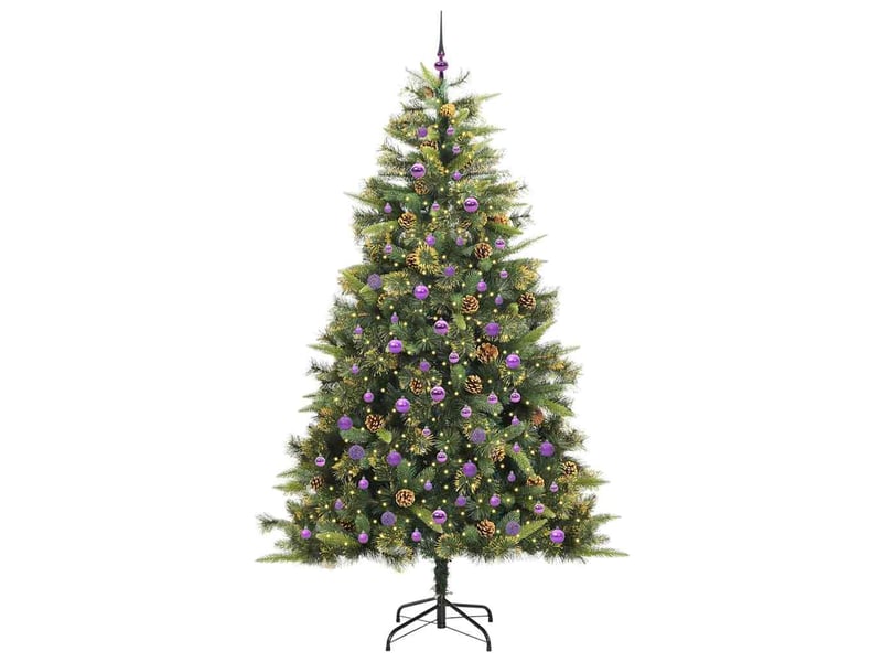  Sapin de noël artificiel, arbre de noël avec branches pliables et cônes 240 cm shl8257  - Conforama C