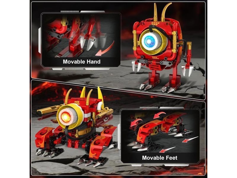  Robot dragon rc 5 en 1 354 pieces avec leds yeux app controle 151498_AAAAL80502_6_DROPFR - Conforama D