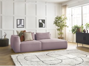 Canapé droit fixe BOBOCHIC LEOPOLD 3 places Velours violet