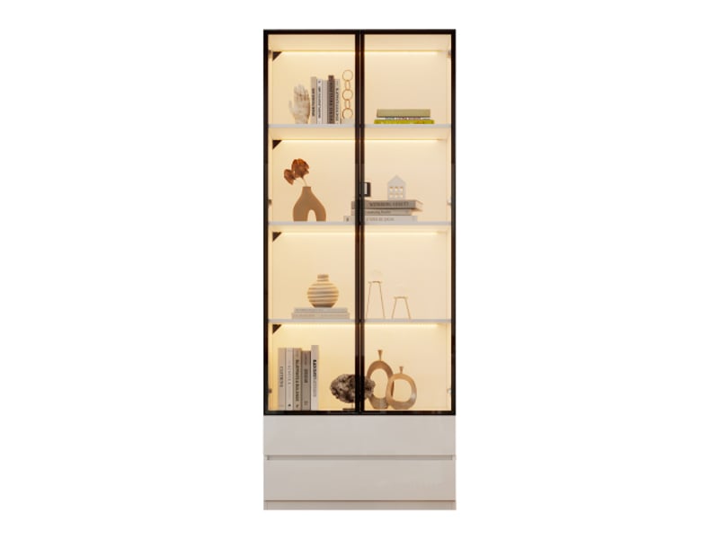 YITAHOME Bibliothèque D'Angle 5 Niveaux Avec Éclairage LED Bluetooth - Synchronisation Musique, Idéale Salon & Chambre, 30 X 30 X 180 Cm