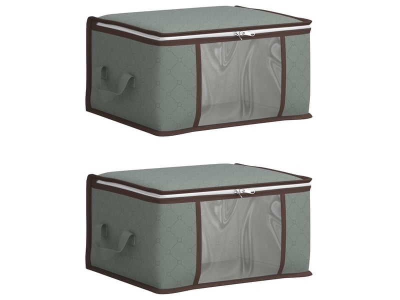  Boîte de rangement avec fenêtre latérale transparente 2 pcs gris shl10512  - Conforama A