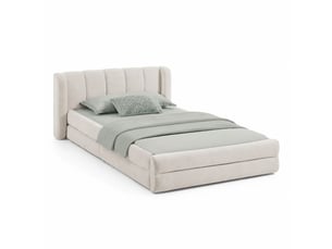 Lit simple 90x200 cm <strong>MAISENTIEL</strong>  <strong></strong> coloris beige
