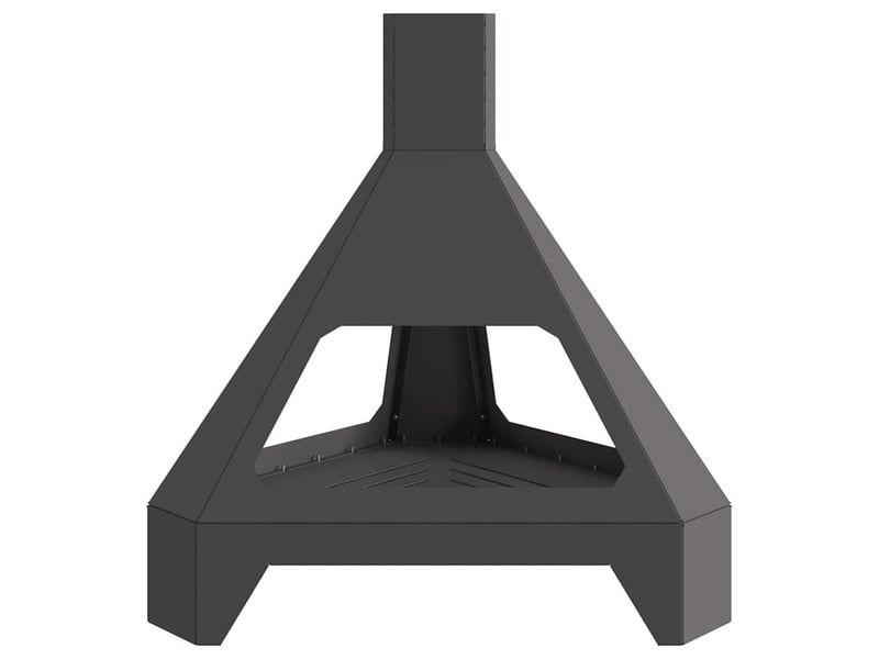  Brasero exterieur, foyer camping noir 50x43x52 cm acier patiné  - Conforama E