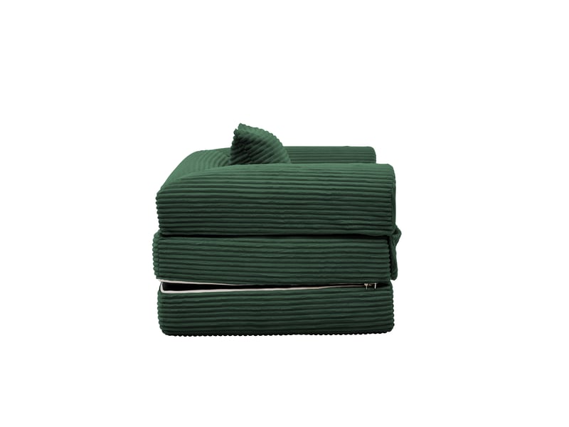  Fauteuil convertible lit vert - canapé single 120x85x65cm tissu côtelé rembourré salon  - Conforama D