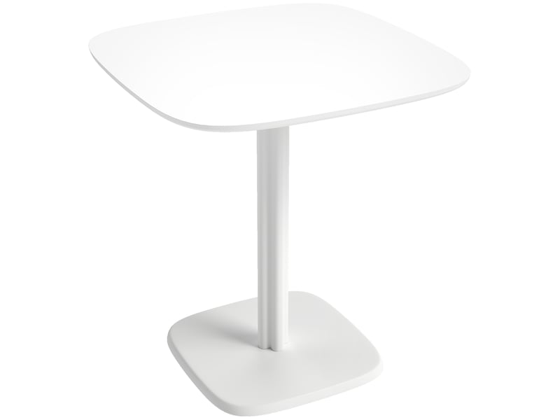 Table à manger pour 4 personne table de cuisine carrée style moderne avec plateau aspect bois, blanc, 70 x 70 cm - Conforama B