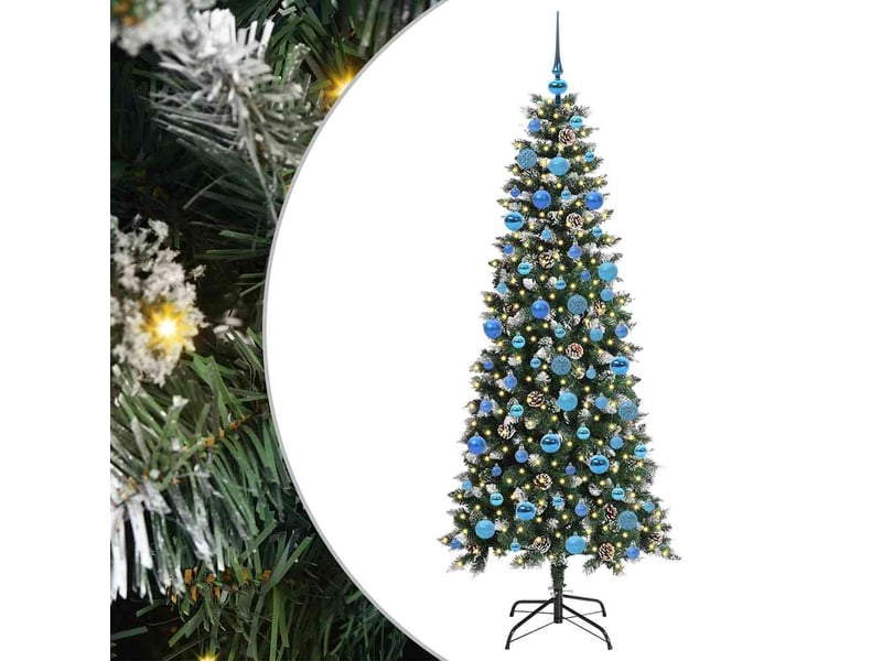  Sapin de noël artificiel, arbre de noël vert 180 cm pvc, plastique et acier shl1964  - Conforama A