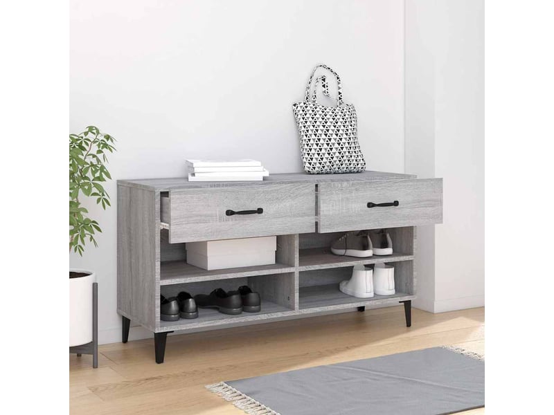  Armoire à chaussures sonoma gris 102x35x55 cm bois d'ingénierie shl2785  - Conforama C