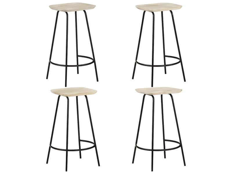  Lot de 4 tabouret de bar, chaise de bar bois de manguier massif shl46618  - Conforama B