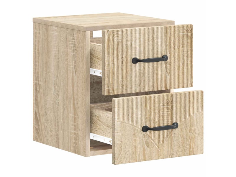  Table de chevet - cabinet de chevet - table de nuit mural chêne sonoma 34,5 x 33 x 40 cm  - Conforama C