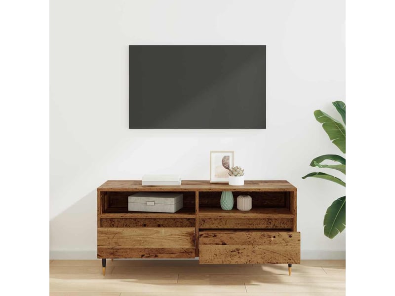  Meuble tv - banc tv - meuble de rangement avec tiroir bois ancien 100 x 34,5 x 44,5 cm  - Conforama D