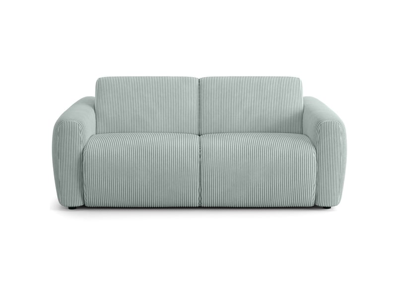  Canapé droit convertible 3 places en velours côtelé bleu pastel - ouverture express - suzie Suzie - Conforama A