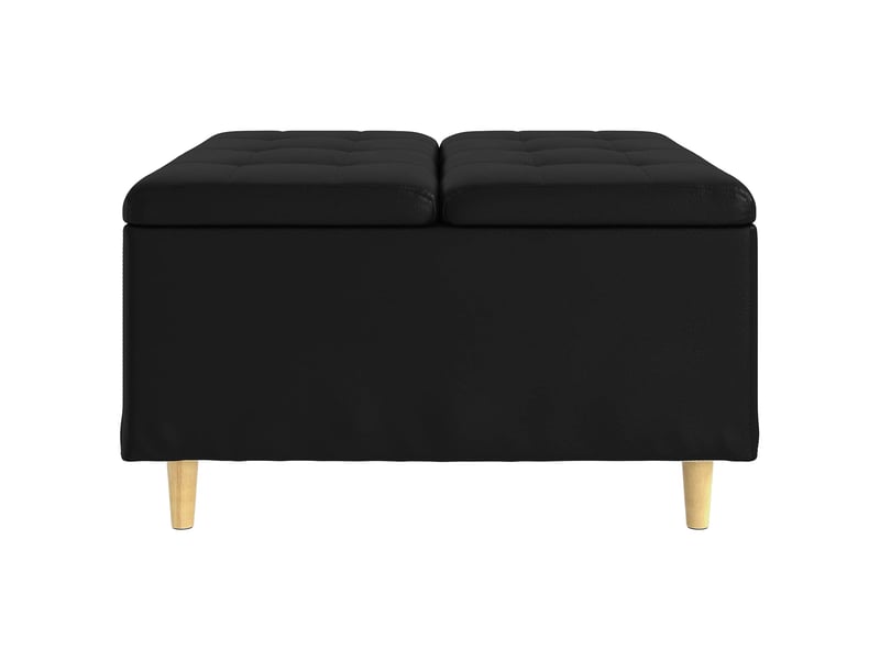  Ottoman, repose pied salon avec rangement noir 80x80x45 cm simili cuir  - Conforama E