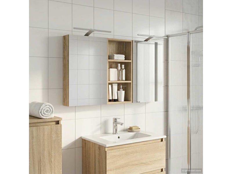 Ensemble de meubles de salle de bain 3 pcs 110x10.5x60.5 cm shl590 - Conforama D