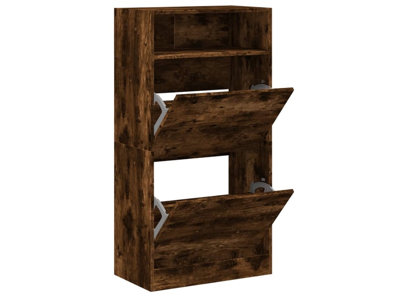  Meuble à chaussure | armoire à chaussures chêne fumé 60x34x116 cm bois d'ingénierie  - Conforama A