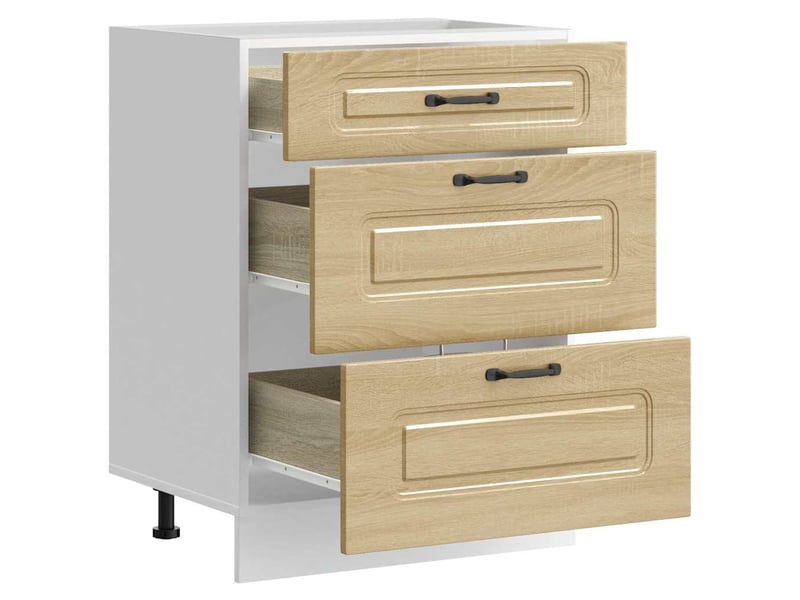 Meuble de rangement, armoire de cuisine kalmar chêne sonoma bois d'ingénierie shl863 - Conforama E