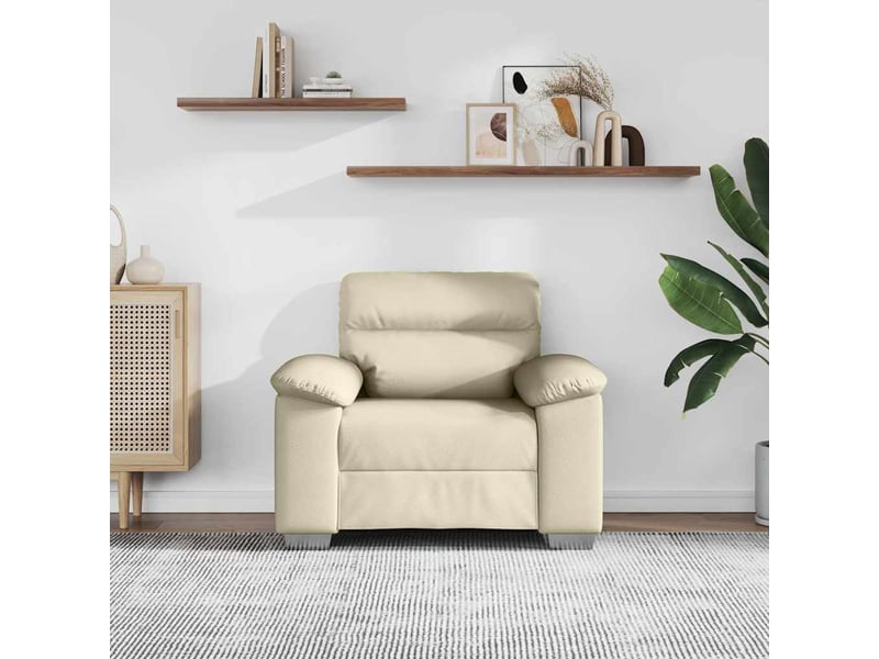  Fauteuil canapé, fauteuil d'appoint crème 100x81x84 cm en similicuir  - Conforama C