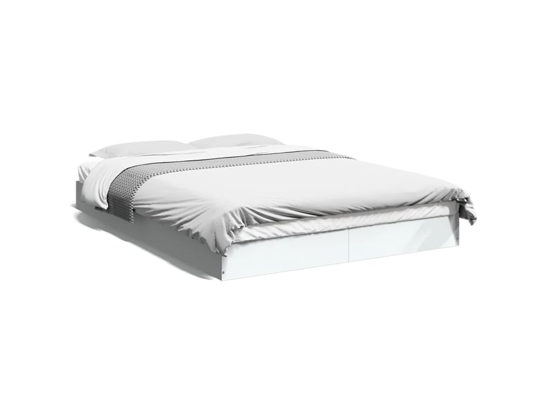  Lit double- lit adulte -  cadre de lit sans matelas blanc 135x190 cm bois d'ingénierie  - Conforama A