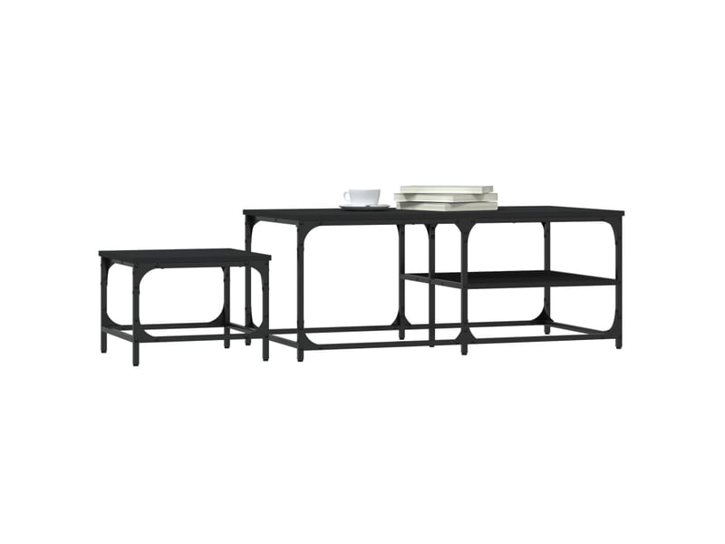  Tables basses gigognes 2 pcs | table de salon noir bois d'ingénierie shl9577  - Conforama C