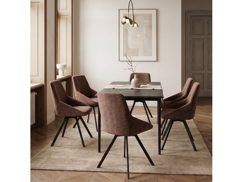  Selsey yanii - chaise pivotante - 50 cm - chenille marron Yanii - Conforama B