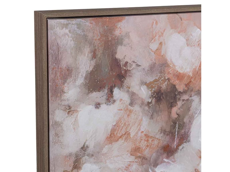  Tableau peint à la main avec cadre en bois rouge 103x4x103h cm  - Conforama E