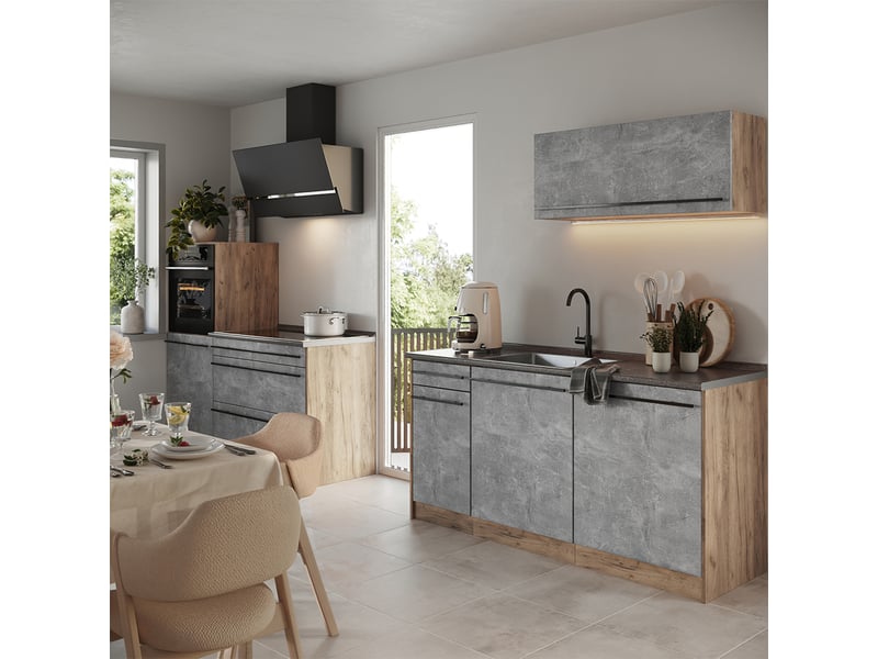 Vicco cuisine, bétonchêne doré, 160cm sans plan de travail - Conforama C