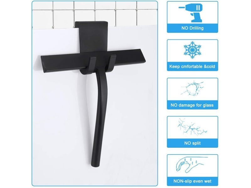  Silikon-wischer mit haken, schwarze farbe, glas, silikon-schaber, fensterreinigungswerkzeug  - Conforama C