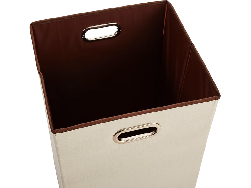  Panier à linge pliable rectangulaire blanc et marron pour chambre, salle de bain et chambre d'enfant  - Conforama C