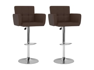 Lot de 2 tabouret de bar, chaise de bar marron similicuir shl28607