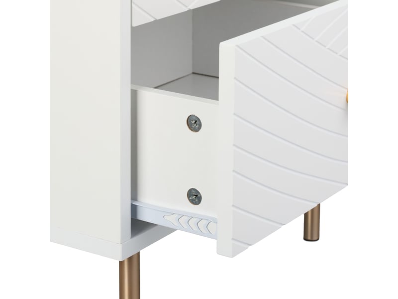  Table de nuit moderne avec 2 tiroirs pratiques 52 x 45 x 40 cm en mdf blanc 13_0015838  - Conforama D