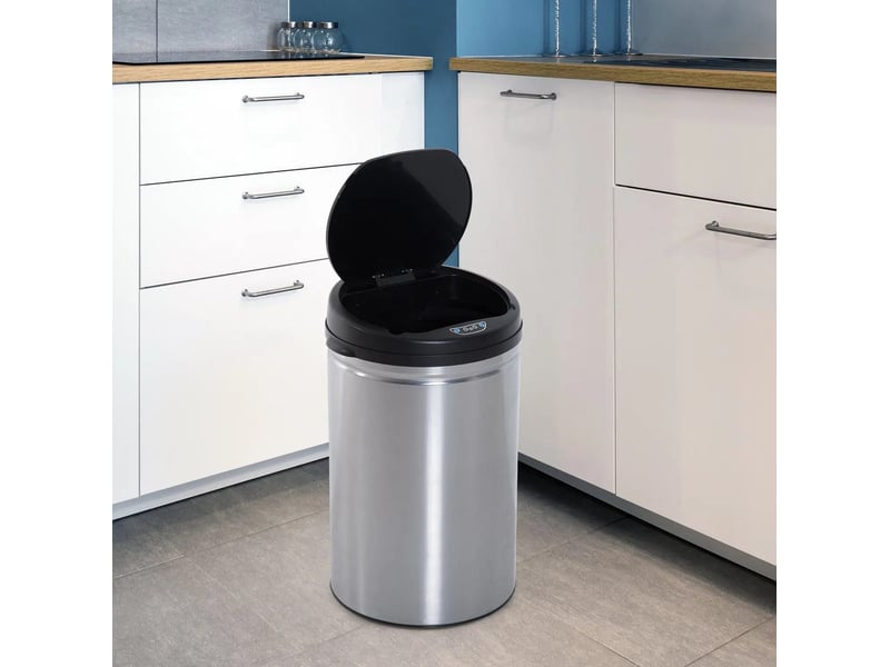  Poubelle à capteur infrarouge 30 l en métal noir  - Conforama B
