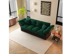 Canapé-lit convertible tcqpz 3-en-1 2 places 190 x 85 x 91 cm en velours vert