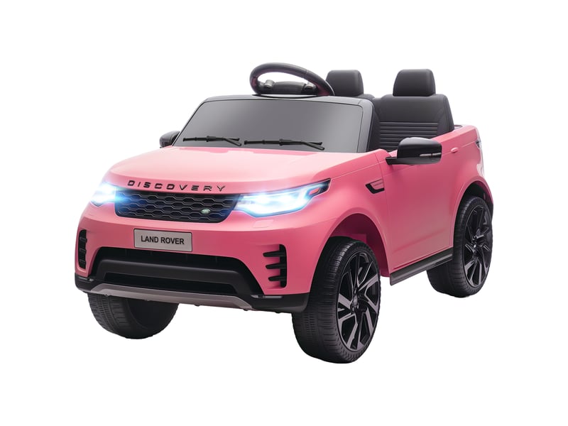  Voiture électrique land rover sous licence pour enfants, avec phares led, klaxon et télécommande, 105 x 68,5 x 58 cm, rose  - Conforama B
