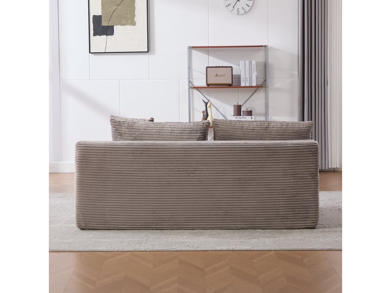 Canapé modulable, canapé de salon, base antidérapante, facile à déplacer, format compressé, gris, en tissu chenille - Conforama D