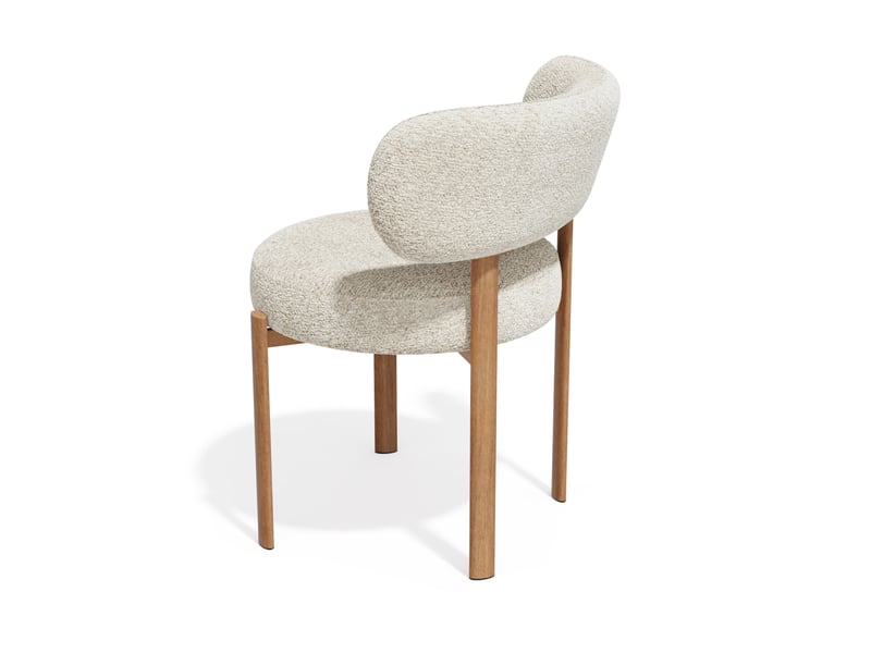  Lot de 2 chaises en bouclette crème lauren AC24BCR - Conforama C