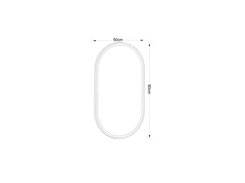 Miroir de salle de bains ovale 50 x 80 cm led antibuée, cadre noir et cristaux - Conforama C