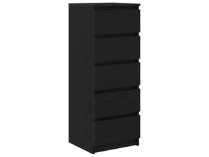 Buffet - bahut - meuble de rangement avec tiroirs chêne noir 37,5x35x99 cm bois d'ingénierie