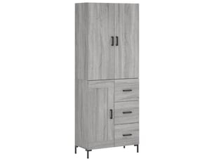 Buffet haut - bahut - meuble de rangement sonoma gris 69,5x34x180 cm bois d'ingénierie