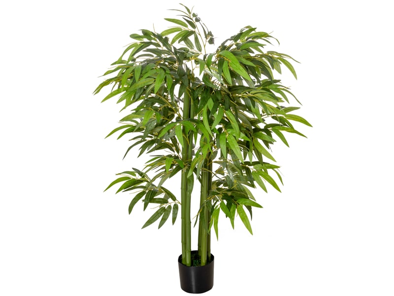  Plante artificielle bambou arbre artificiel 140 cm avec pot, fausse plante vert décoration d'intérieur  - Conforama B