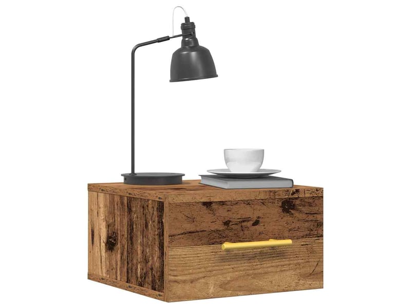 Table de chevet chambre 35x35x20cm bois d'ingénierie bois ancien shl1303  - Conforama C