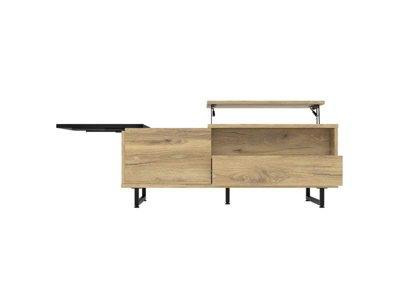 Table basse relevable 106.5 x 50 cm en bois aggloméré - Conforama D