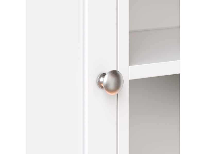  Armoire de cuisine haute blanche 120 cm, meuble de rangement avec led intelligente, 8 tiroirs, étagères réglables  - Conforama W