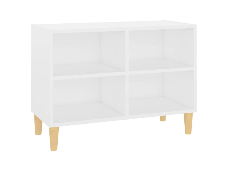  Meuble tv - banc tv - meuble de rangement avec pieds en bois massif blanc 69,5x30x50 cm  - Conforama A