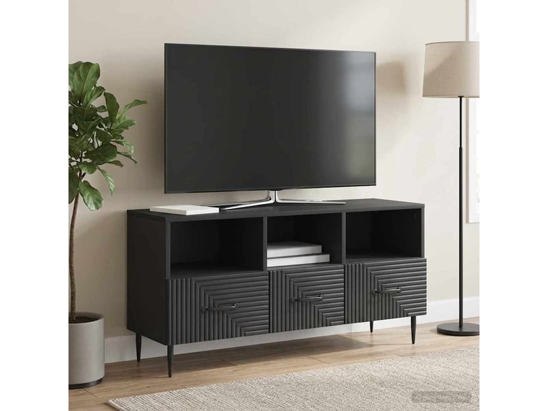  Meuble tv - banc tv - meuble de rangement avec tiroir noir 102 x 34,5 x 50 cm bois d'ingénierie  - Conforama D