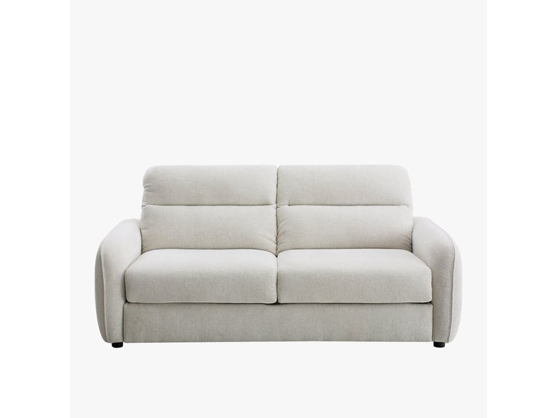  Canapé 3 places convertible matelas 12 cm en tissu écru  - Conforama C