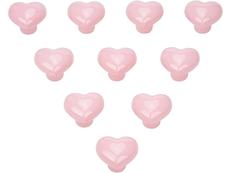  10 unités de boutons de céramique en forme de cœur pour meubles  - Conforama B