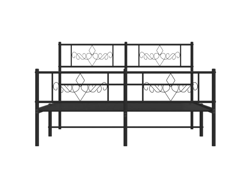  Lit double- lit adulte -  cadre de lit métal sans matelas avec pied de lit noir 120x190cm  - Conforama D